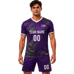 Custom Men's Soccer Jersey Set for Geometric Print Heat-Transfer Printed Moisture Wicking <b>Athletic</b> Fit Short Sleeve 100% - Product Image 1
