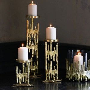 Candélabre en forme d'oiseau doré et de branche de feuille avec porte-bougies en verre pour la décoration de la maison, centre de table, supports résistants à la chaleur - Product Image 6