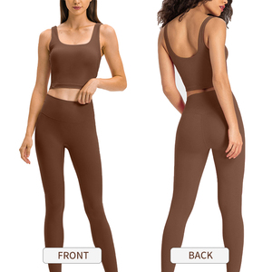 Ensemble de vêtements de sport pour femmes avec logo personnalisé, soutien-gorge de sport longue portée antichoc pour la course à pied et l'intensité élevée, vêtements de yoga, ensemble de fitness, tenue de sport pour la salle de sport - Product Image 6