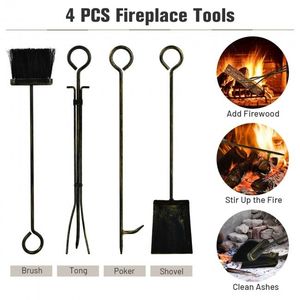 Set Completo di 4 Utensili per Caminetto con Porta Legna e Accessori - Product Image 6