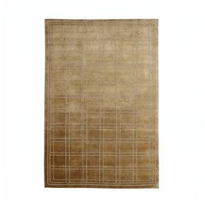 Tapis en laine beige taupe à carreaux écologique antidérapant, motif géométrique linéaire minimaliste pour salon, chambre et hôtel - Product Image 1