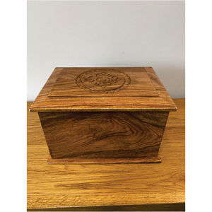 Handmade Wooden Cremation Urn <b>Box</b> with Brass Cross Inlay Small Funeral <b>Memorial</b> <b>Keepsake</b> Urn for Human Ashes & Pet Ashes Urns - Product Image 6