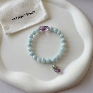 Natural Quartz <b>Beaded</b> <b>Bracelet</b> <b>for</b> Women with Romantic Style Pendant - Product Image 2