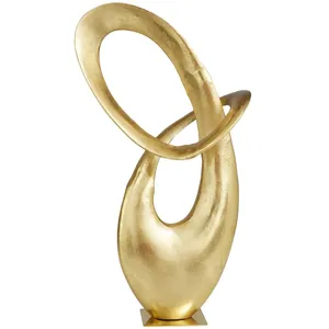 Escultura de Arte Metálico Hecha a Mano Contemporánea, Colección de Decoración para el Hogar de Diseño Premium para Espacios de Vida de Lujo, Lámina Dorada Moderna - Product Image 3