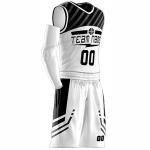 Maillots de basket personnalisés en noir et blanc, avec votre nom et votre numéro. Nouvelle conception 2026. - Product Image 3