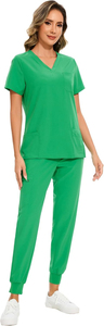 Custom Logo Nurse <b>Scrubs</b> <b>Set</b> Stand Collar Medical Uniform Short Sleeve Hospital Wear Unisex Breathable Comfortable <b>Scrub</b> <b>Sets</b> - Product Image 3