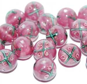 Perles en verre soufflé à la main en forme de champignon, feuille et motifs floraux, couleurs mélangées, perles intercalaires lâches pour la fabrication de bijoux DIY - Product Image 2