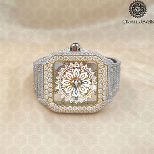 Charm_Jewells Women's Luxury Stainless Steel Square Mechanical <b>Watch</b> <b>Diamond</b> Encrusted Bracelet Analog Dial 38mm - Product Image 2