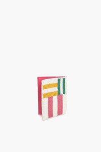 Funda para Pasaporte Hecha a Mano con Cuentas, 100% Algodón, Rayas Coloridas, Elegante, Plegable, Accesorio de Viaje Multifuncional para Mujer - Product Image 6