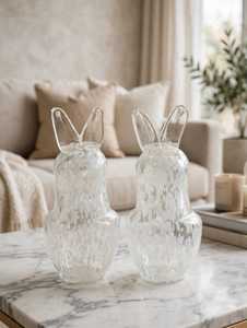 Rabbit Crystal Glass <b>Tall</b> Tabletop <b>Vase</b> Hand Painted Contemporary Decorative Flower <b>Vase</b> for Home Wedding Uttar Pradesh SHRI - Product Image 3
