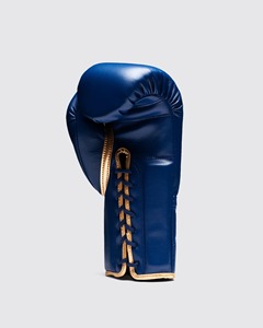 OEM ODM Blue Leather Boxing Competition Gloves Lace-Up Training Gear for Adults Breathable Design Professional Fight Equipment - Product Image 2