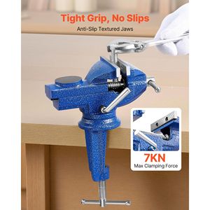 Morsa da banco in acciaio da 3 pollici con base girevole a 360° e sgancio rapido per morsetto rotante su banco da lavoro - Product Image 2