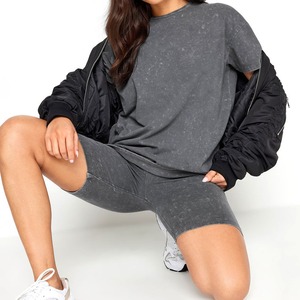 T-shirt décontracté délavé à l'acide pour femme, de haute qualité et épais, du fabricant - Product Image 5