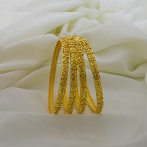 Gold Plated Traditional 4 Pc Bangles New Design African Dubai <b>Bridal</b> Style Bangles Ethnic Wedding Middle East Bangles for Women - Product Image 3