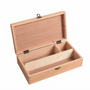 Boîte à bijoux en bois écologique avec compartiments, logo personnalisé, boîte de rangement en bois simple pour bagues et colliers - Product Image 1