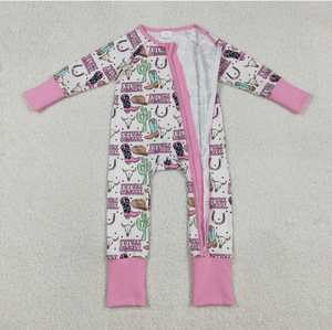 Combinaisons convertibles à fermeture éclair bidirectionnelle pour bébés garçons et filles, style bottes western avec motif vaches - Product Image 4