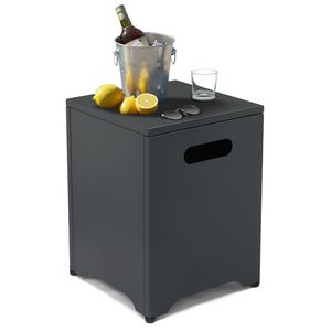 Tavolino da Giardino Quadrato in Acciaio e Gas Nero da 41 cm - Product Image 2