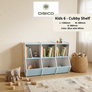Librerías para Sala de Estar Estilo Vietnamita, Madera Contrachapada de Pino Americano, Material Duradero y Seguro, Bordes Lisos, Muebles Infantiles Modernos e Informales, 6 Compartimentos - Product Image 2