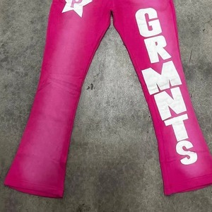Conjunto Deportivo con Capucha Rosa, Logotipo de Estrella y Estampado de "GIRLS", Ropa Casual de Otoño para Hombre, Material de Algodón y Spandex Tejido - Product Image 4
