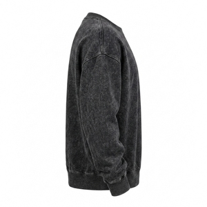 Wholesale 2026 Custom Acid <b>Wash</b> Winter Men's Sweatshirt 100% Cotton Heavyweight Crew Neck Eco-Friendly Breathable Fleece Lined - Product Image 3