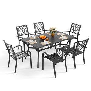 Sedia in metallo resistente con capacità di 250 libbre, sedia da giardino ergonomica e traspirante con montaggio in 30 minuti, telaio in metallo per tutte le stagioni - Product Image 5