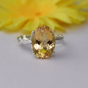 Genuine IGI Certified Citrine Oval Cut Art Deco <b>Ring</b> Gemstone November Birthstone 925 Sterling Silver <b>Dainty</b> Jewelry Gift for - Product Image 5