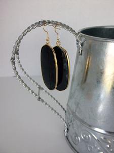 ต่างหูอาร์ตเดโคประดับออนิกซ์สีดำเงินสเตอร์ลิงชุบทองคำสีกุหลาบสำหรับงานแต่งงานและงานเทศกาล - Product Image 6