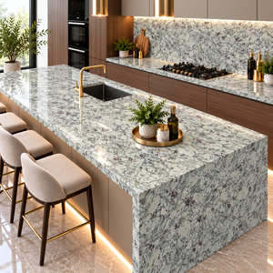 Granito Blanco Luna, Losa de Encimera Cortada a Medida, Piedra Pulida, Moderna y Duradera, para Pisos, Alféizares, Sala de Estar, Cocina e Isla - Product Image 1
