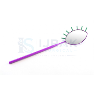 Miroir de poche violet avec branches vertes, cadre en acier inoxydable, finition argentée, grossissement 3X, instrument médical - Product Image 4