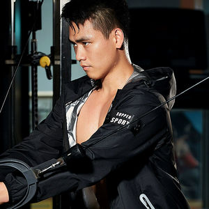 Combinaison de sport en polyester avec logo personnalisé, manches longues, pour la boxe, la course à pied, la salle de sport à domicile, le sauna, l'entraînement et la perte de poids - Product Image 4