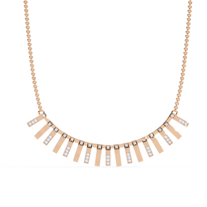 10K 14K 18K Rose Gold <b>Necklace</b> Featuring Brilliant Round Lab Grown Diamond Elegant Women <b>Statement</b> Diamond <b>Necklace</b> - Product Image 1