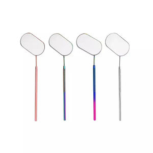 Portable Gold-Plated Stainless Steel Lash Extension Mirror Precision Cosmetic Inspection Tool for Professional Makeup - Product Image 1