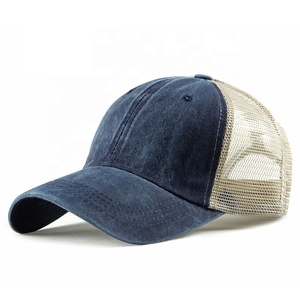 Custom Logo Summer Breathable Breathable Summer Fashionable 6 Panel Cotton Washed Mesh Cap - Product Image 1
