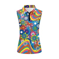 Camiseta de Golf de Chifón Tejido Casual de Verano para Mujer, de Secado Rápido, Deportiva, Suave, Antipilling, Versátil, Colorida, con Logo Frontal