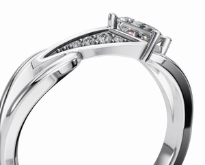 Bague en or massif avec diamants 9, 14, 18 carats, finition or jaune, rose, blanc, bijoux fins en diamants, alliance de mariage et de fiançailles en or - Product Image 3