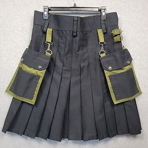 Kilt utilitaire moderne fait main pour homme, taille 36, noir olive, toile épaisse, fabrication sur mesure 2026 - Product Image 3