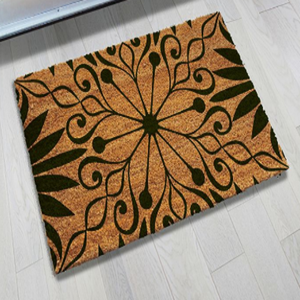 Tapis en fibre de coco à dos PVC, fabriqué à la machine, rectangulaire, moderne, épaisseur moyenne, durable, antidérapant, lavable, écologique, couleur unie, pour hôtel - Product Image 1