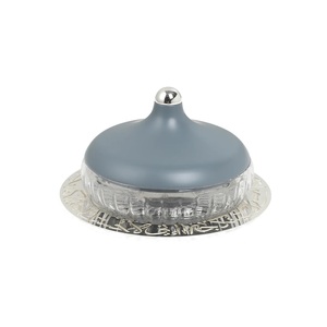 Home Dining Buffet Banquet Ramadan And Eid Table Decor Luxury Islamic Decorative <b>Glass</b> <b>Serving</b> Dome Wit Metal Arabic Calligraphy - Product Image 1