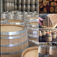 Barils à vin en chêne français et américain usagés, tailles 225L et 300L, pour le stockage du vin, MOQ 10 pièces, livraison en 3 jours