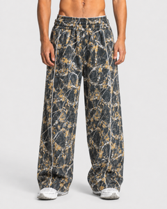 OEM Men's <b>Oversized</b> Camouflage Contrastline Jogger Pants Premium Cotton Fleece Breathable Casual Streetwear Men's <b>Sweatpants</b> - Product Image 1