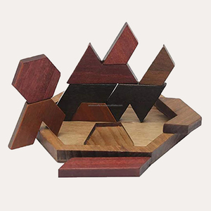 Trẻ em bằng gỗ vuông đồ chơi câu đố 4 + tuổi trò chơi ghép hình câu đố tập trung vào suy nghĩ logic - Product Image 3