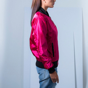 Chaquetas Varsity de Satén de Alta Calidad para Mujer, para Invierno y Otoño, con Logotipo Personalizado, Secado Rápido, Transpirables, para Uso en Exteriores, con Decoración de Cremallera - Product Image 2