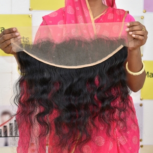 Vente en gros Remy cheveux vierges alignés pas cher noir ondulé 13*6 frontal vietnamien cuticule cheveux alignés Extensions de cheveux humains - Product Image 1
