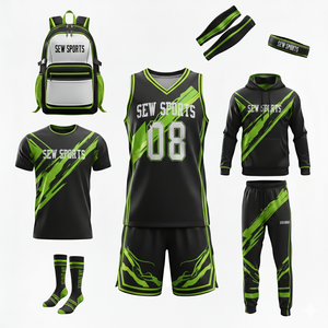 Paquete de Uniforme de Baloncesto Personalizado de Verano, Uniforme de Baloncesto Reversible y Elegante, Transpirable, de Secado Rápido, 100% Poliéster - Product Image 6