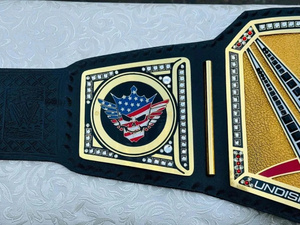 Cinturón de Campeonato de Lucha Libre Indiscutible de Aleación de Zinc Grabado en Profundidad con Placas de Metal Pesado C-O-D-Y R-H-O-D-E-S - Product Image 2