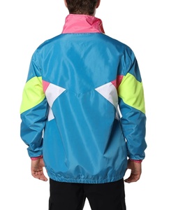 เสื้อแจ็คเก็ตวินด์เบรกเกอร์ไนลอนแบบกำหนดเองสำหรับผู้ชาย ดีไซน์บล็อกสีตามสั่ง ไซส์ใหญ่ กันน้ำ กันลม - Product Image 2