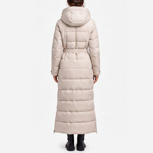 Abrigo acolchado maxi de moda para mujer, chaqueta de plumón con cremallera de alto rendimiento, logotipo personalizado, parka de invierno para mujer. - Product Image 2