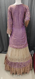 Conjunto de Salwar Kameez QUNOOT CLOSET con Cuentas Moradas, Dupatta Bordada, Ropa de Boda India y Pakistaní para Mujer, Largo Regular - Product Image 4