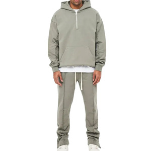 Conjunto Deportivo Informal para Hombre, de Color Sólido, con Capucha y Bolsillos Laterales, para Otoño - Product Image 1