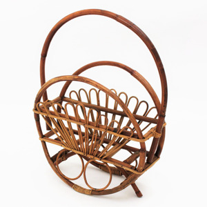 Decoración de mesa, revistero de ratán, soporte para revistas hecho a mano, accesorios de oficina - Product Image 1